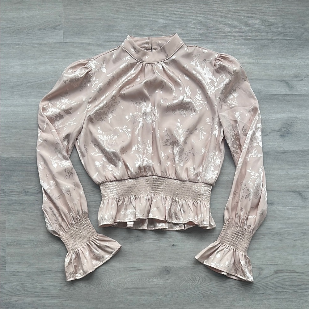Elegant Pink Floral Blouse